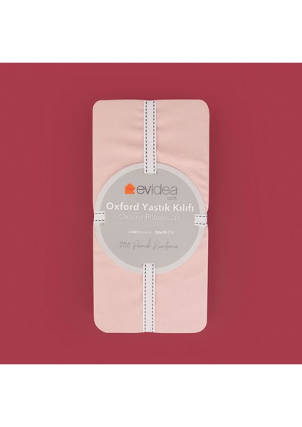Basic Oxford 2'li Yastık Kılıfı - Gülkurusu - 50X70 cm