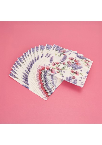 Houseware Çiçek Baskılı 16'lı Peçete - - 33X33 cm