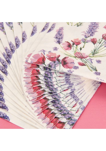 Houseware Çiçek Baskılı 16'lı Peçete - - 33X33 cm