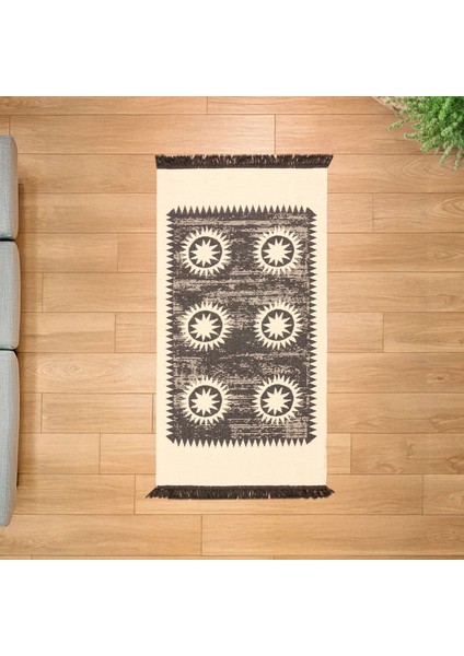 Borgar Çift Taraflı Kilim - Krem - 80X150 cm
