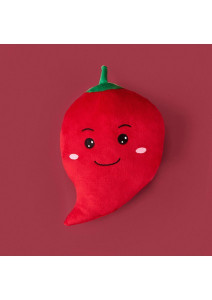 Biber Figürlü Yastık - Kırmızı - 25 cm