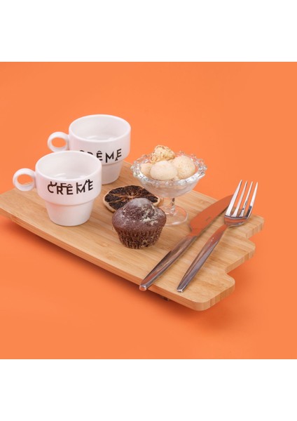Kitchen Creme 2'li Espresso Fincanı - Krem / Siyah - 105 ml