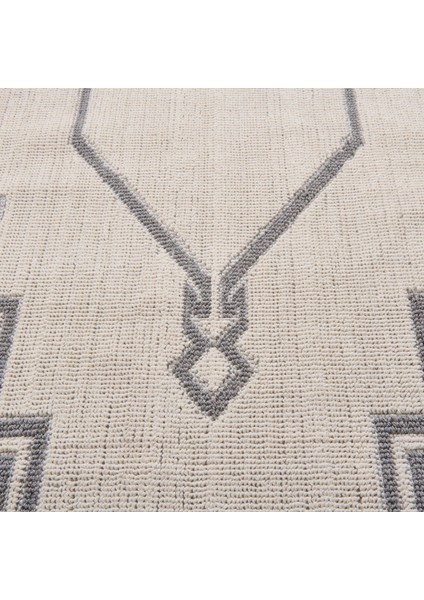 Soft Klas Dekoratif Halı - Ekru / Gri - 80X150 cm