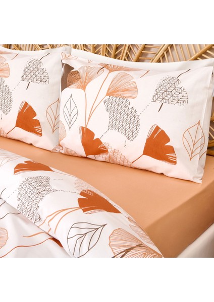 Soft Melagne Çift Kişilik Nevresim Takımı - Ekru / Kahverengi