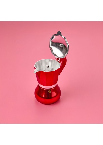 6 Cup Moka Cezve - Kırmızı