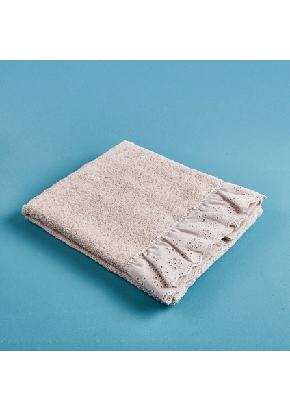 Fırfırlı Yüz Havlusu - Krem - 50X90 cm fiyatları