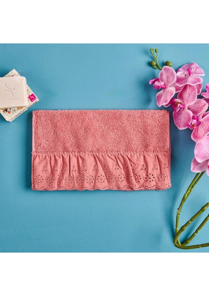 Fırfırlı El Havlusu - Gülkurusu - 30X50 cm