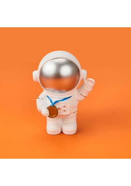 Madalyalı Astronot Dekor - - 12X7 cm