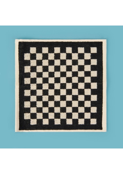 Soft Elena 2'li Havlu Seti - Ekru / Siyah - 30X30 cm