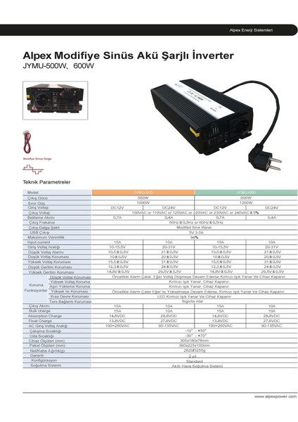 500W 12V Ups (Şebeke Şarjlı) Modifiye Inverter