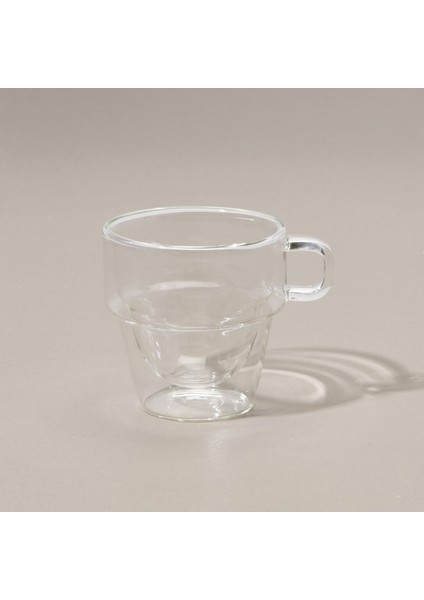 Çift Cidarlı Cam Kupa - Şeffaf - 280 ml