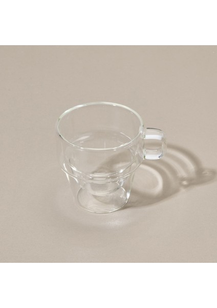 Çift Cidarlı Cam Kupa - Şeffaf - 280 ml