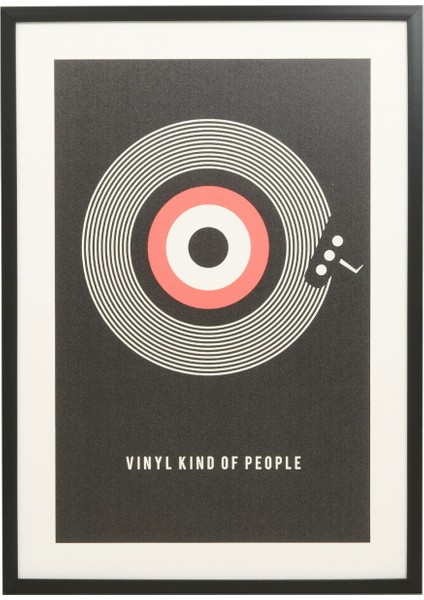 Vinyl Kind Of People Tablo - Siyah / Kırmızı - 50X70 cm
