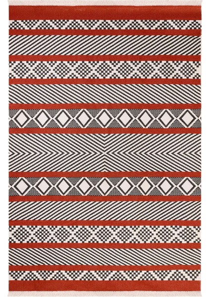 Soft Etnico Çift Taraflı Kilim - Kırmızı - 160X230 cm