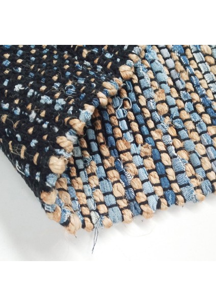 Home ET101 Etna Jüt Örgü Halı - Denim - Renkli - 80X140 cm