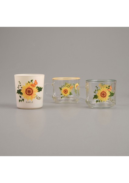 Blossom Glow Stackable Kupa ve Mum Seti - Renkli - 105 ml