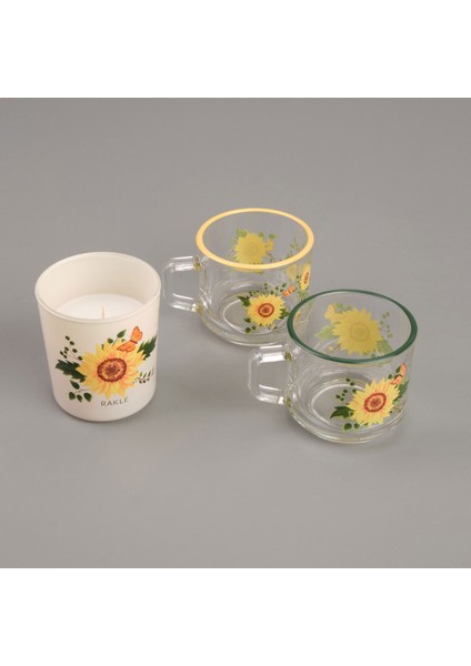 Blossom Glow Stackable Kupa ve Mum Seti - Renkli - 105 ml
