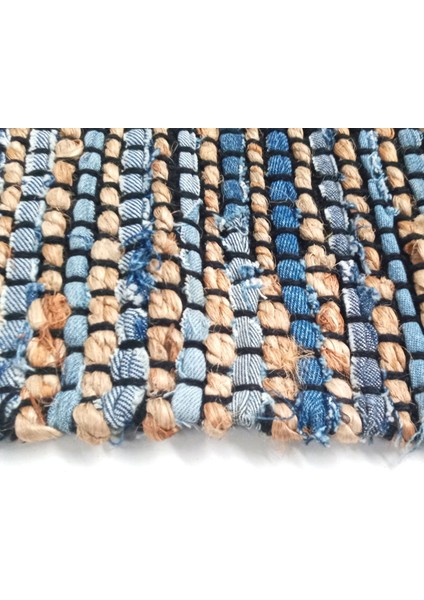 Home ET101 Etna Jüt Örgü Halı - Denim - Renkli - 120X180 cm