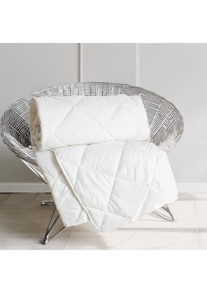 Tek Kişilik Microfiber Yorgan - Beyaz - 155X215 cm