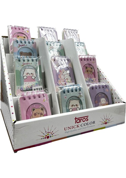 Unick Color Boncuklu Ayıcık Spiralli Not Defteri - - 11X8 cm fiyatları