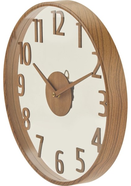 Modern Ahşap Duvar Saati - Kahverengi / Şeffaf - 38 cm modelleri