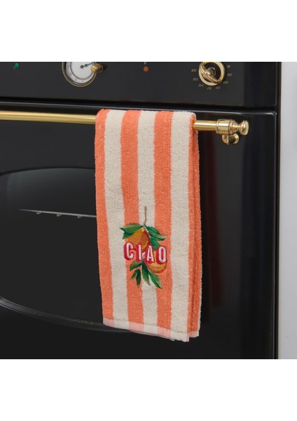 Soft Oren Mutfak Havlusu - Ekru / Turuncu - 40X66 cm