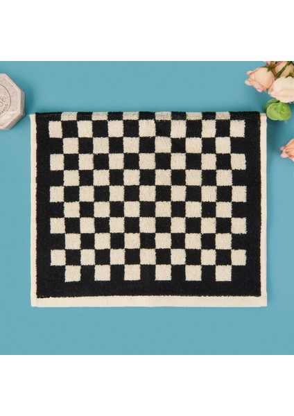 Soft Elena El Havlusu - Ekru / Siyah - 30X50 cm
