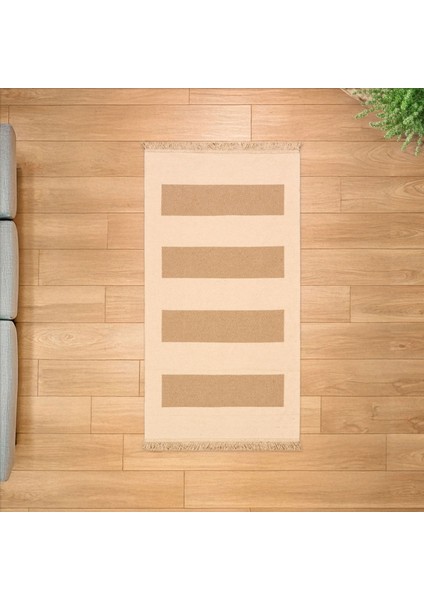 Vogar Çift Taraflı Mutfak Halısı - Ekru - 80X150 cm