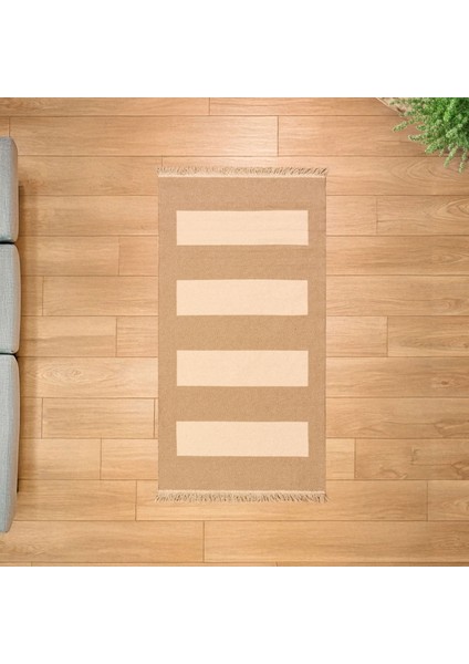 Vogar Çift Taraflı Mutfak Halısı - Ekru - 80X150 cm