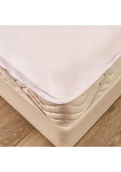 Bora Cotton Tek Kişilik Sıvı Geçirmez Lastikli Alez - Beyaz - 120X200 cm