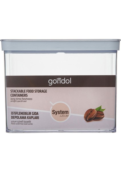 System Dikdörtgen Saklama Kabı - 2 Lt