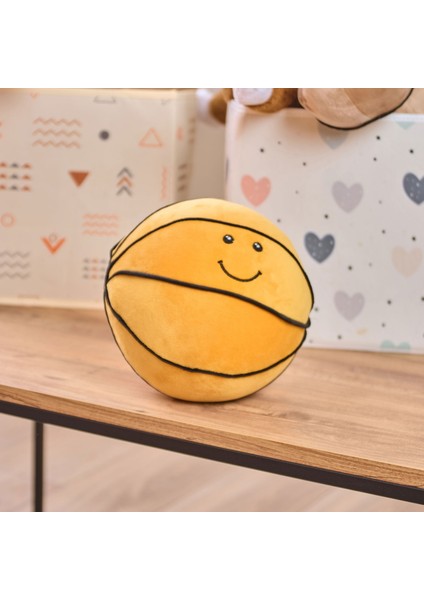 Basket Topu Figürlü Yastık - Turuncu - 75X75 cm