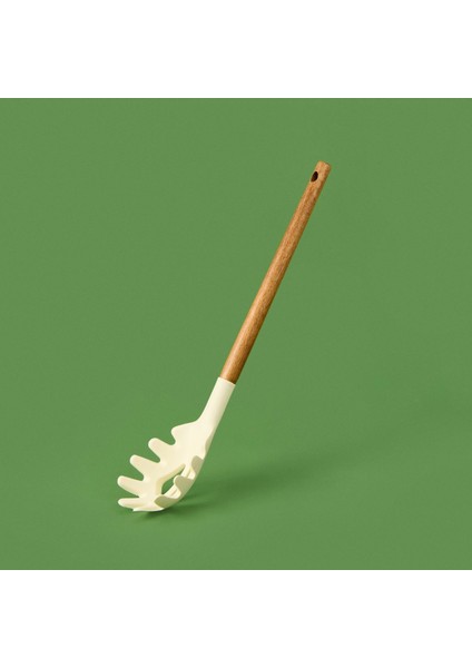 Akasya Saplı Silikon Makarna Kevgiri - Bej / Kahverengi - 32 cm fiyatları