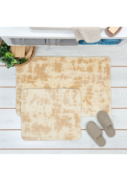 Post 2'li Klozet Takımı - Bej - 60X90 cm + 50X60 cm