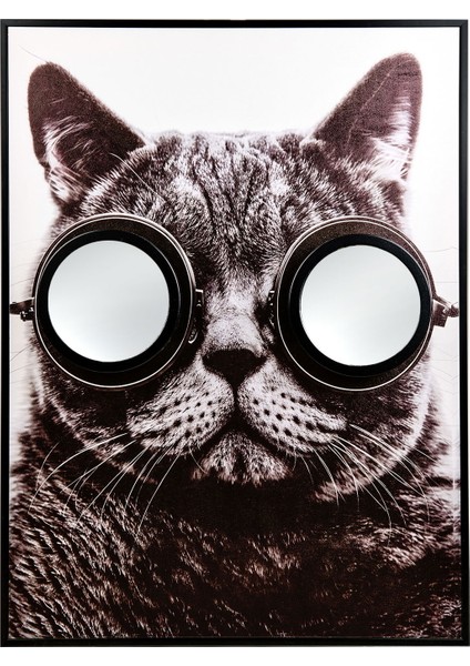 Cat Aynalı Kanvas Tablo - Renkli - 75X100 cm fiyatları