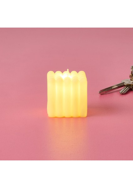 Home Küp Pilli Mum - Beyaz - 5,5X5X5 cm fiyatları