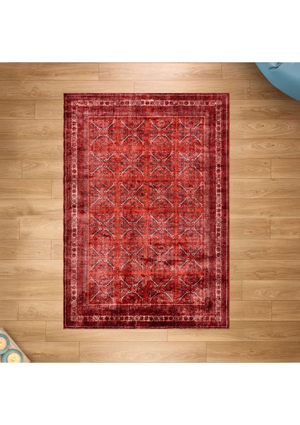 Farah Makine Halısı - Kırmızı - 160X230 cm