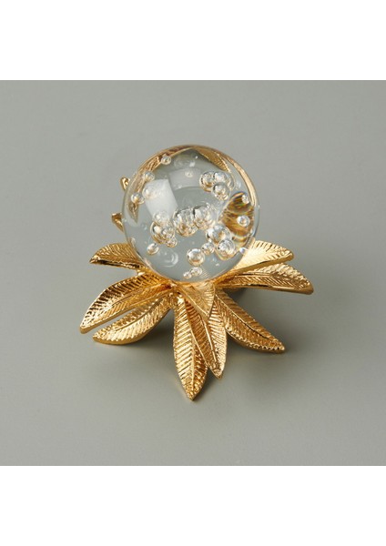 Palmiye Cam Top Dekor - Gold - 11 cm