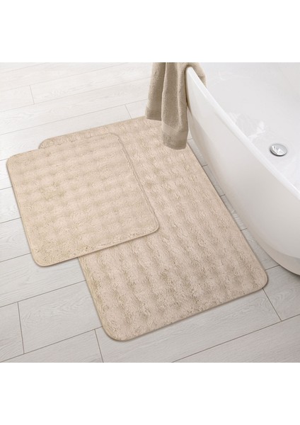 Artos 2'li Banyo Paspası - Bej - 60X100 cm + 50X60 cm