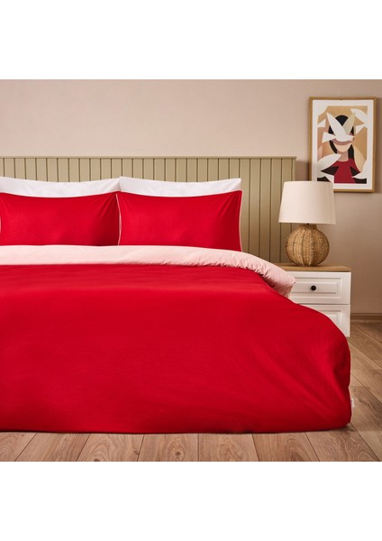 Love Çift Kişilik Nevresim Takımı - Kırmızı / Pembe