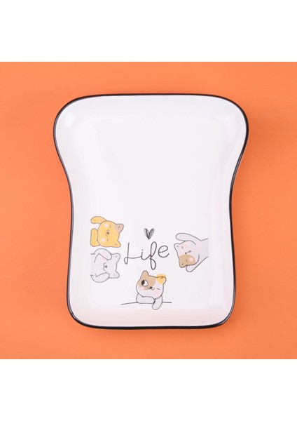 Kitchen Cat Life Desenli Servis Tabağı - Renkli - 19 cm