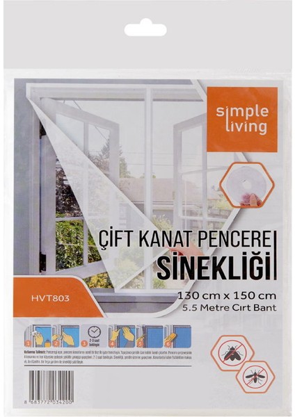 Living Çift Kanat Pencere Sinekliği