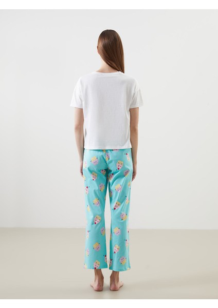 Yeni Sezon Bisiklet Yaka Baskili Kadin Pijama Takimi - S5EB95Z8