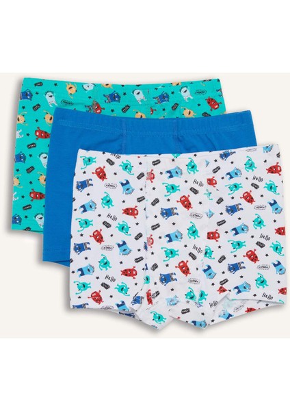 Erkek Çocuk Canavar Baskılı 3'lü Boxer E6872A825SP