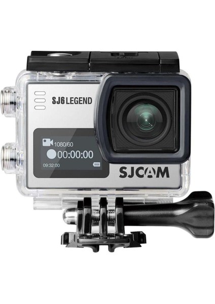 Sj6 Legend Wifi 4K UHD 16MP 166° 2' Dokunmatik Geniş Ekran Sanal Jiroskop Sabitleme 1000MAH Geniş Batarya 240 Fps Ağır Çekim 30 Metre Su Geçirmez Kılıflı Aksiyon Kamerası Gümüş