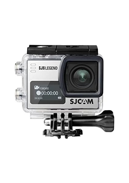 Sj6 Legend Wifi 4K UHD 16MP 166° 2' Dokunmatik Geniş Ekran Sanal Jiroskop Sabitleme 1000MAH Geniş Batarya 240 Fps Ağır Çekim 30 Metre Su Geçirmez Kılıflı Aksiyon Kamerası Gümüş