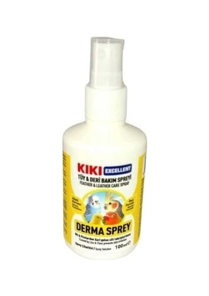 Kiki Excellent Derma Sprey Kuşlar Için Tüy ve Deri Bakım Spreyi 100 ml