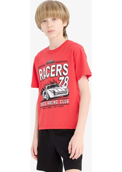 Erkek Çocuk Pijama Takımı Kısa Kollu Üst Beli Lastikli Şort F1734A825HS modelleri