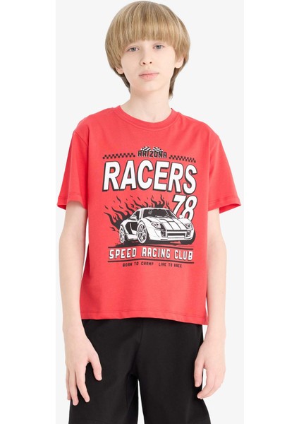 Erkek Çocuk Pijama Takımı Kısa Kollu Üst Beli Lastikli Şort F1734A825HS fırsatları