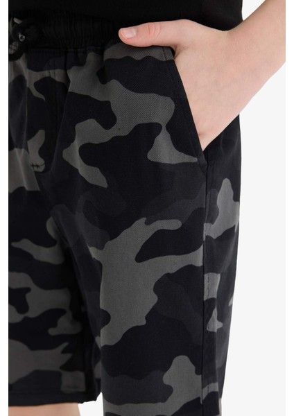 Erkek Çocuk Kamuflaj Desenli Gabardin Şort F1179A825HS